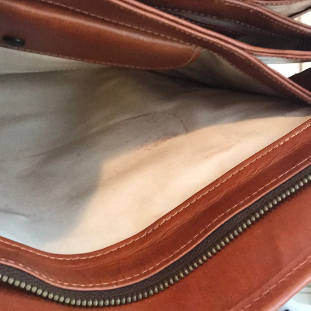 Cognac brown vintage JR leather hand bag/purse - Picture 7 of 14